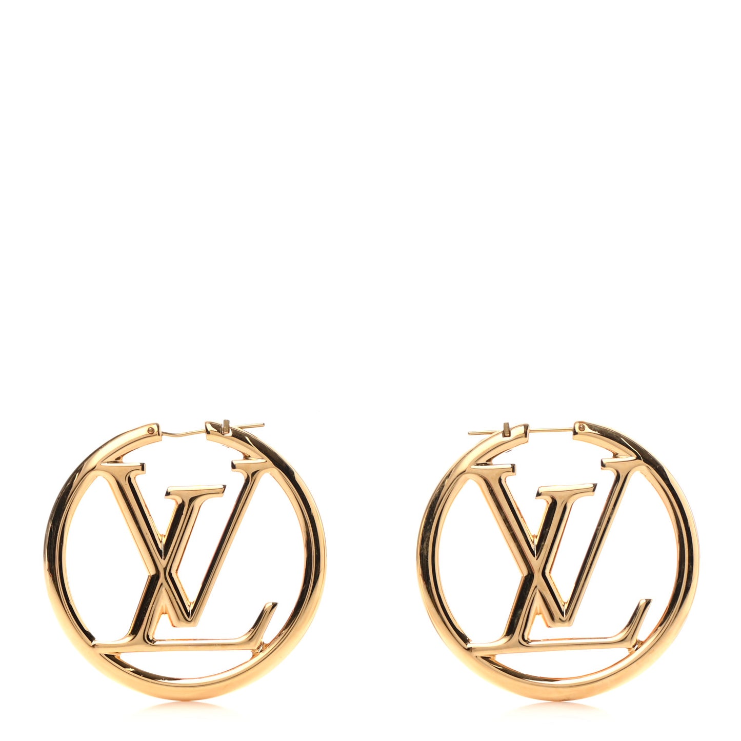 Metal Louise Hoop Earrings Gold