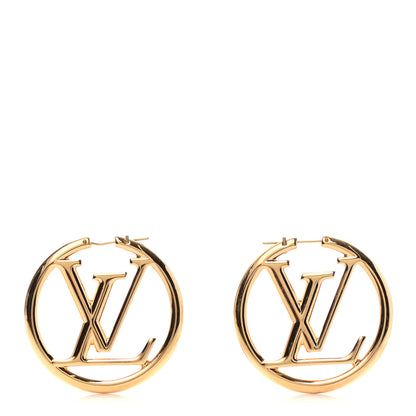 Louis Vuitton Metal Louise Hoop Earrings Gold 1 of 5