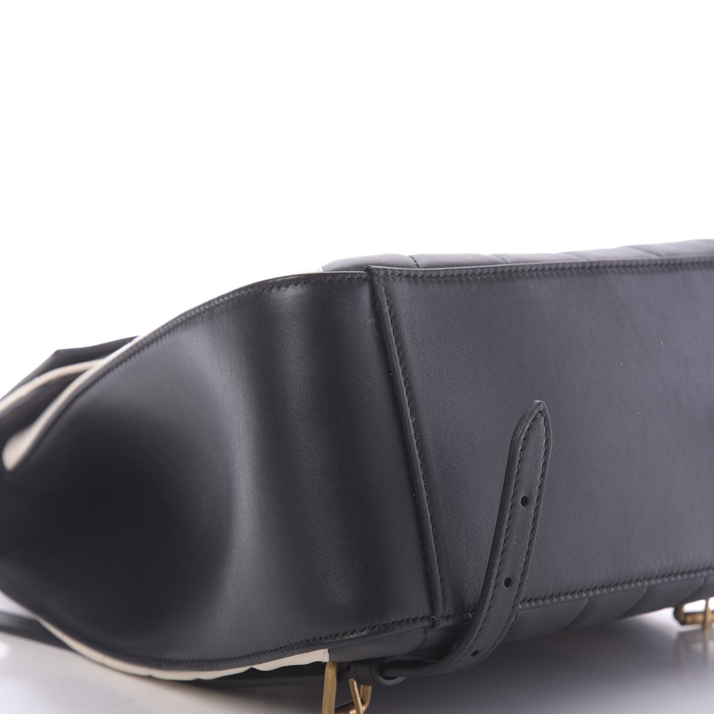 Calfskin Bamboo Trapuntata Queen Margaret Backpack Mystic White Black