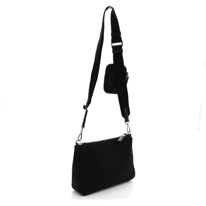 Prada Re-Nylon Saffiano Pocket Zippered Shoulder Bag Black 3 of 13