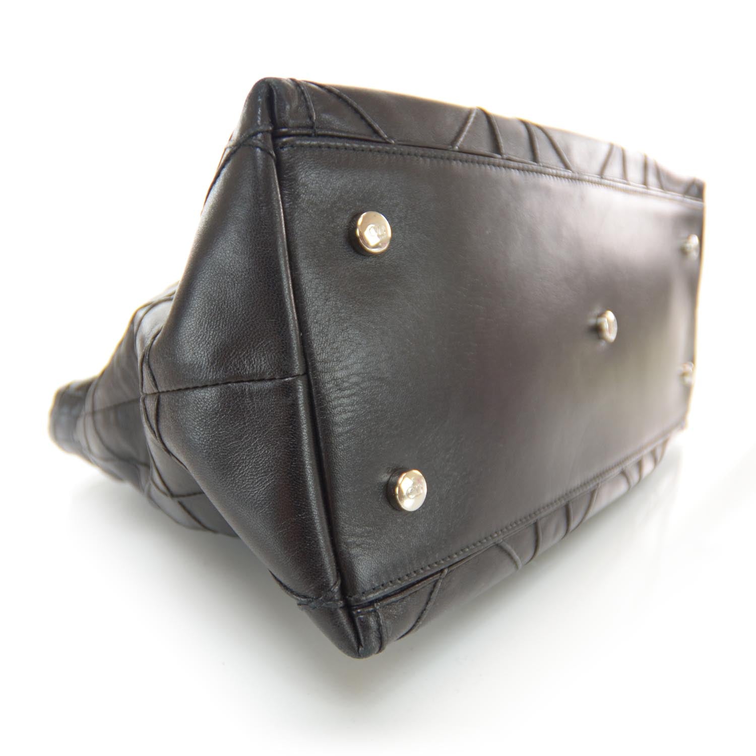 Christian Dior Lambskin Cannage Medium Granville Tote Black 4 of 8