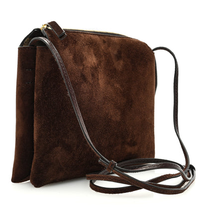 The Row Suede Calfskin Mini Nu Twin Bag Mocha 3 of 10