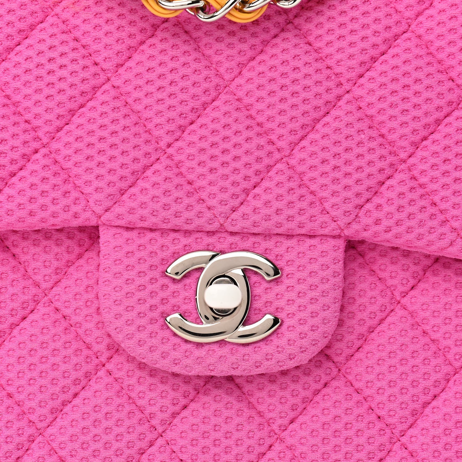 Chanel Neoprene Quilted Medium Single Flap Pink 8 of 10