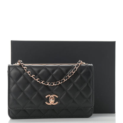 Chanel Lambskin Quilted Trendy CC Wallet On Chain WOC Black 12 of 12