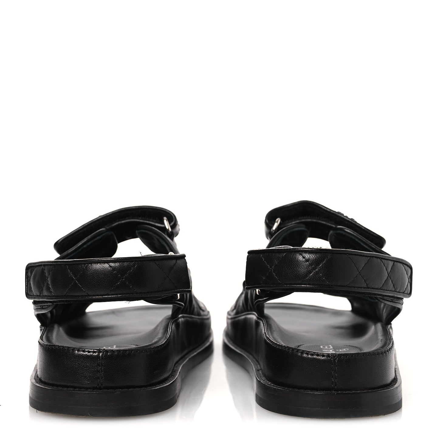 Lambskin Velcro Dad Sandals 39 Black