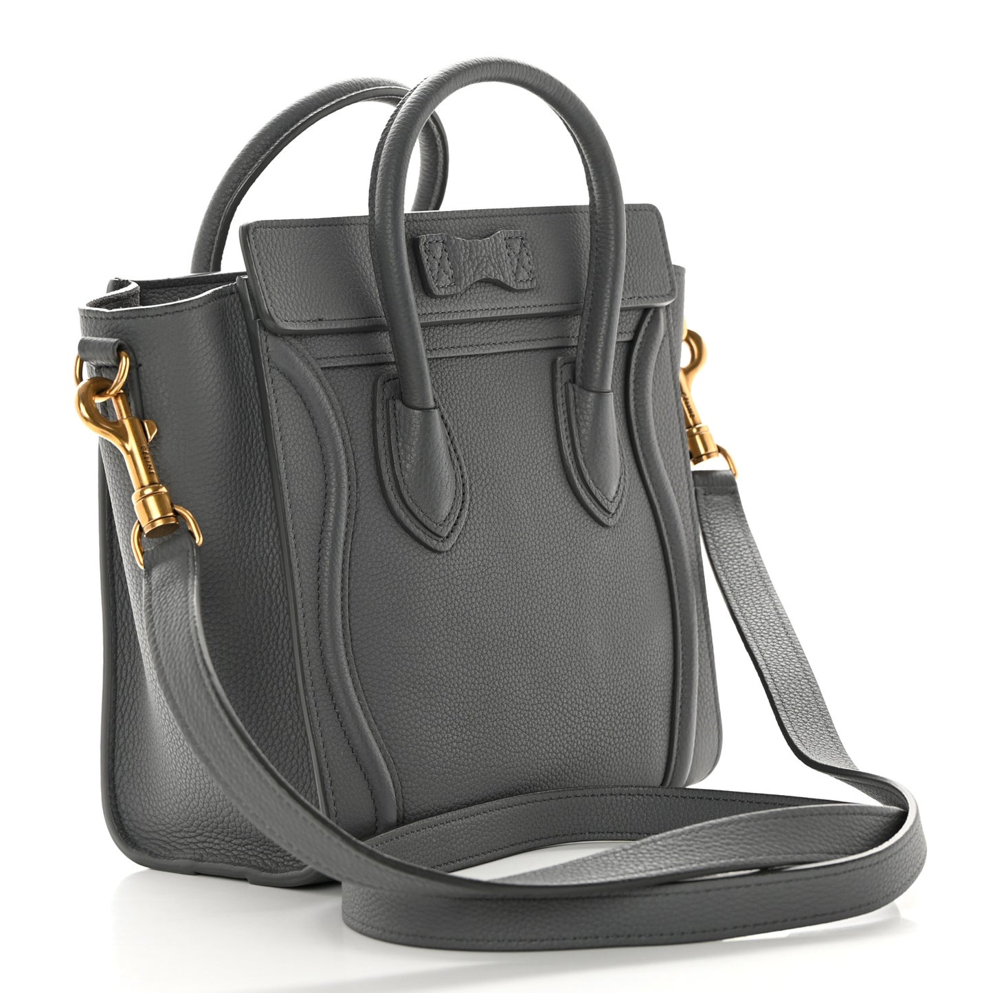 Baby Drummed Calfskin Nano Luggage Kohl