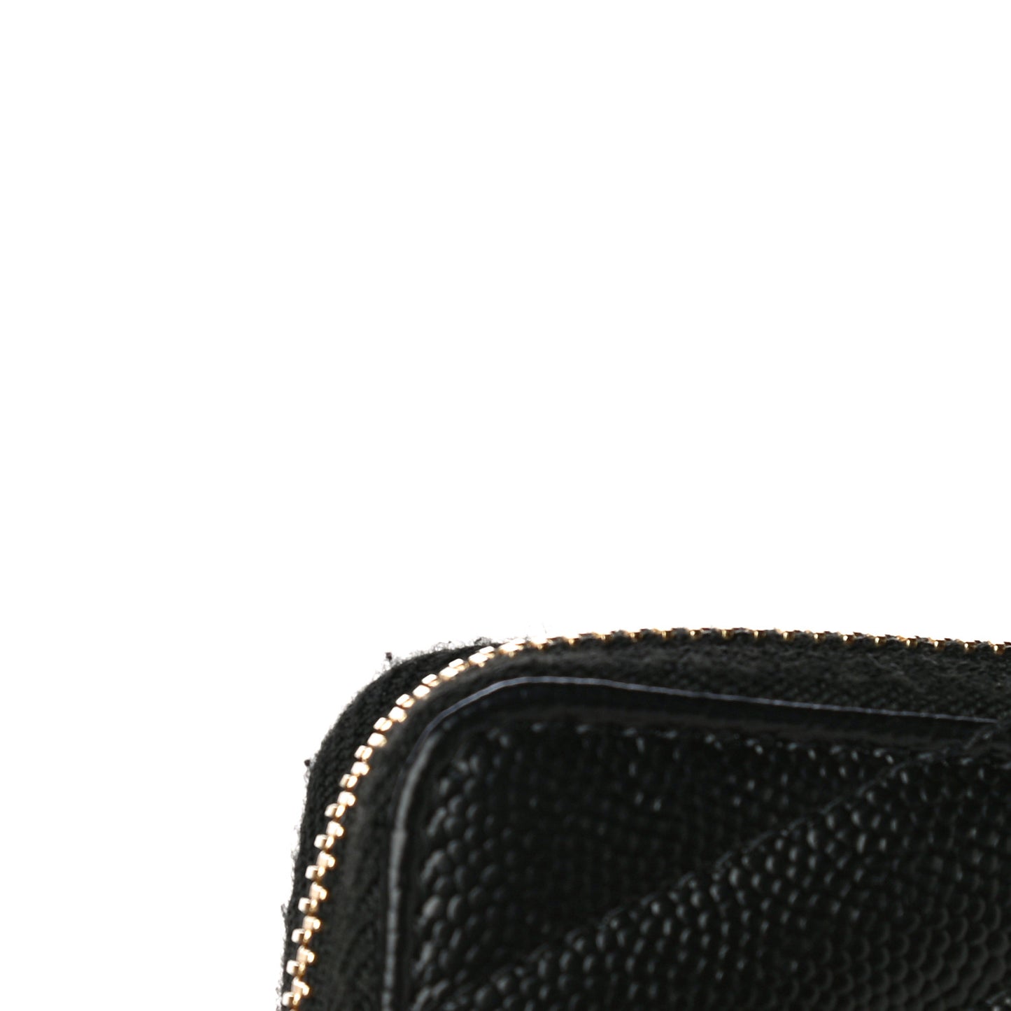 Grain De Poudre Matelasse Chevron Monogram Compact Zip Around Wallet Black