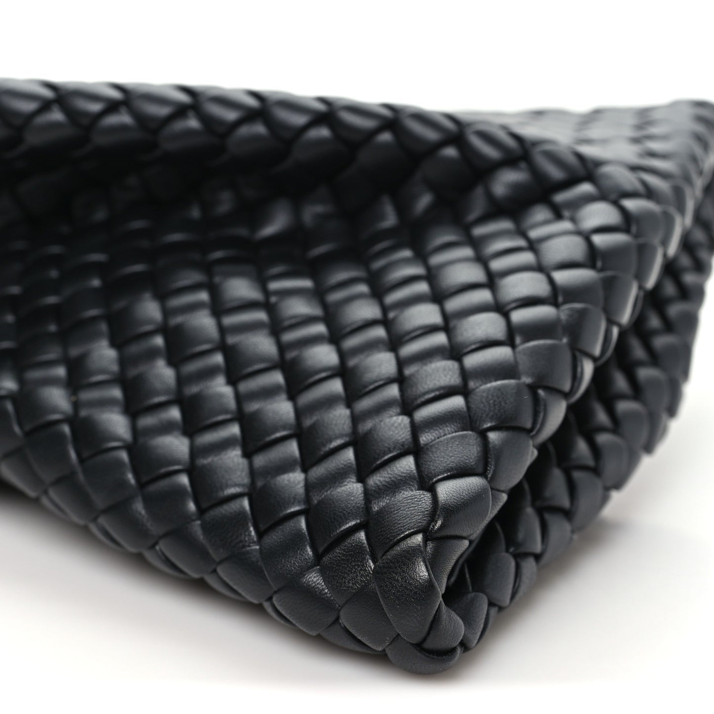 Nappa Intrecciato Crisscross Clutch Black