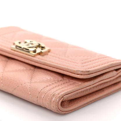 Chanel Caviar Quilted Boy Flap Card Holder Wallet Light Pink 9 of 9