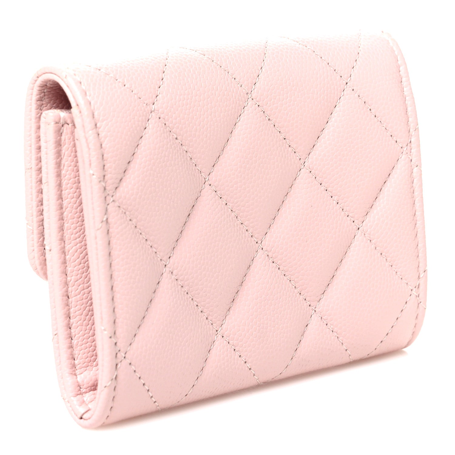 Chanel Caviar Quilted Crystal Enamel CC Flap Card Holder Pink 3 of 8