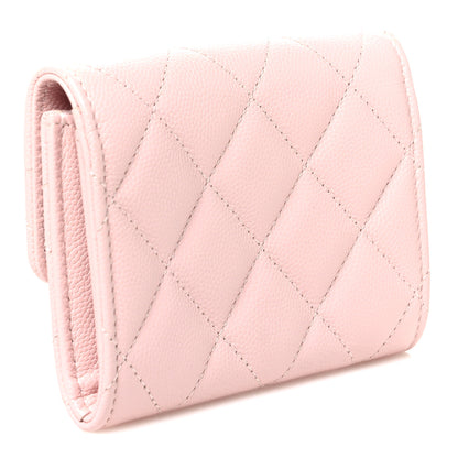 Chanel Caviar Quilted Crystal Enamel CC Flap Card Holder Pink 3 of 8