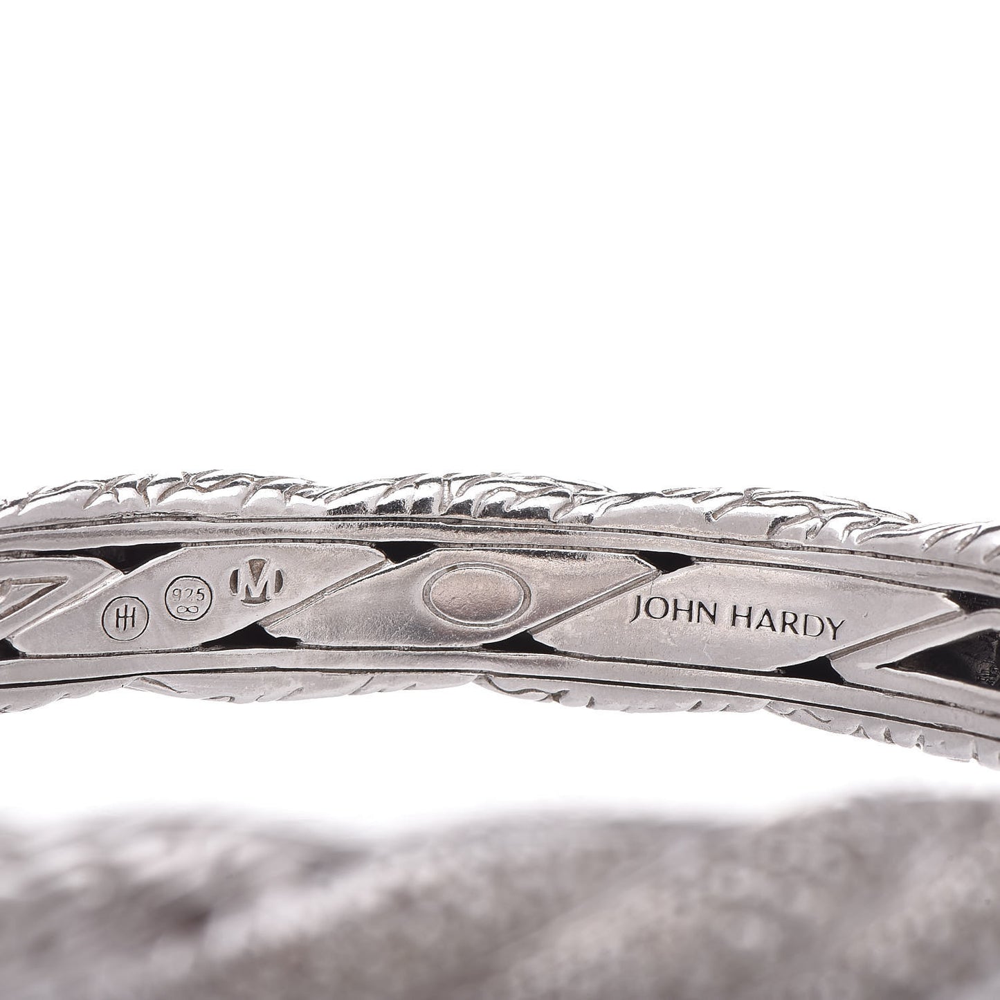 Sterling Silver Diamond 9.5mm Classic Chain Hinged Bangle