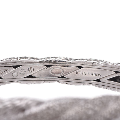 John Hardy Sterling Silver Diamond 9.5mm Classic Chain Hinged Bangle 4 of 4