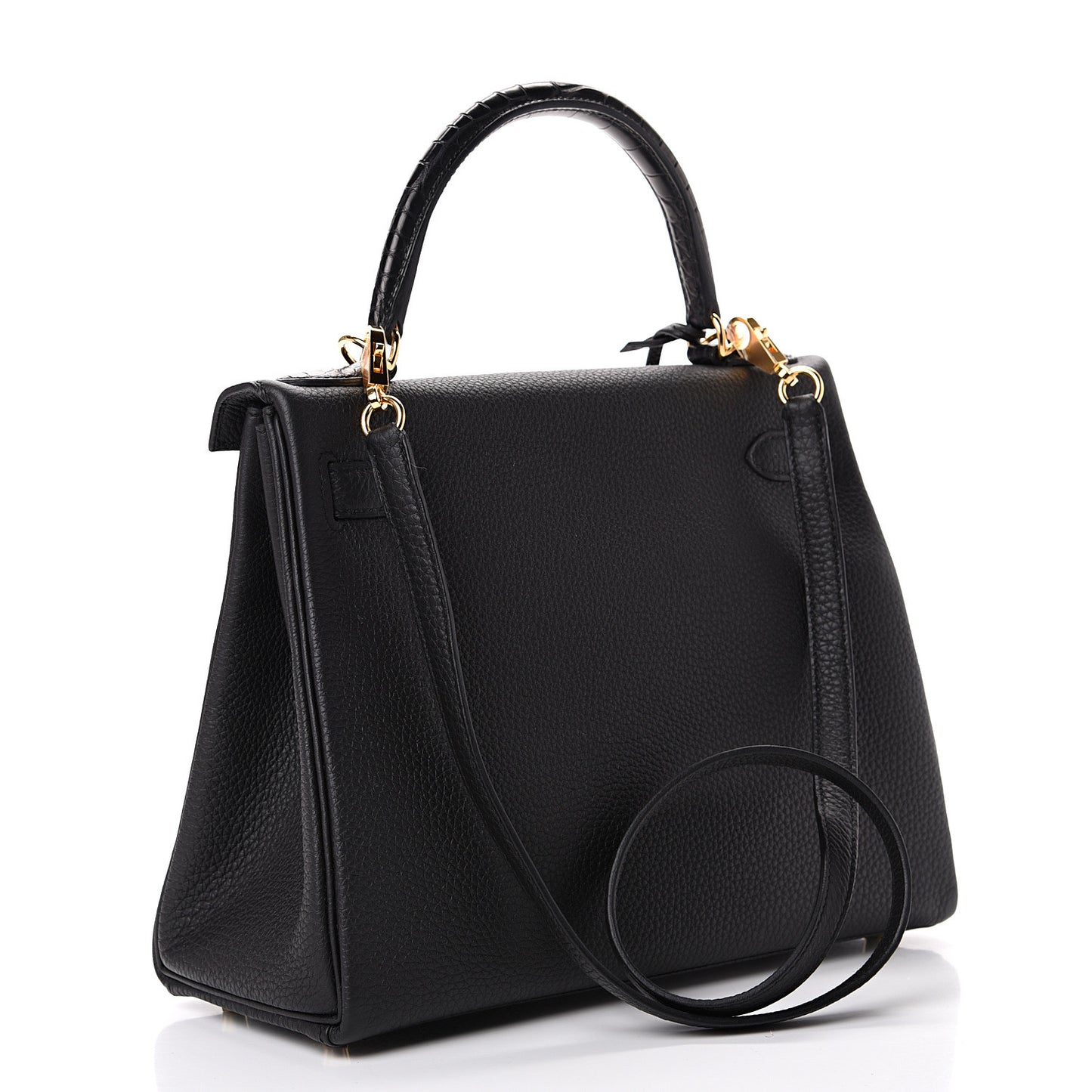 Togo Matte Alligator Kelly Retourne Touch 28 Black