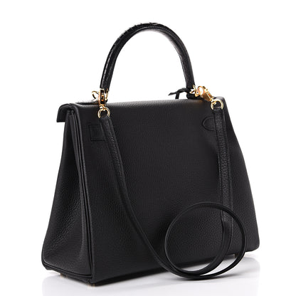Hermes Togo Matte Alligator Kelly Retourne Touch 28 Black 2 of 38