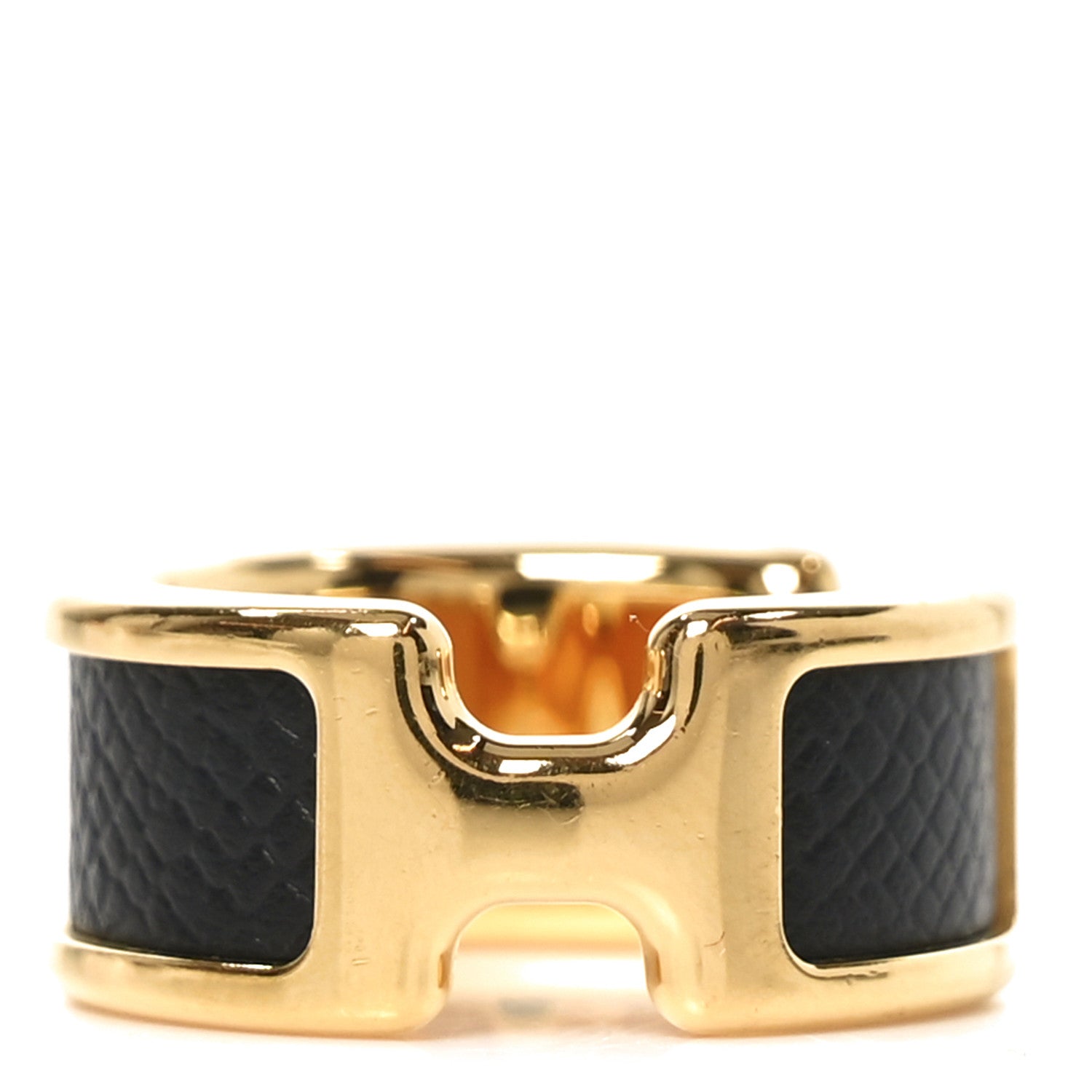Hermes Madame Calfskin Olympe Ring XS 50 5.25 Black 1 of 4