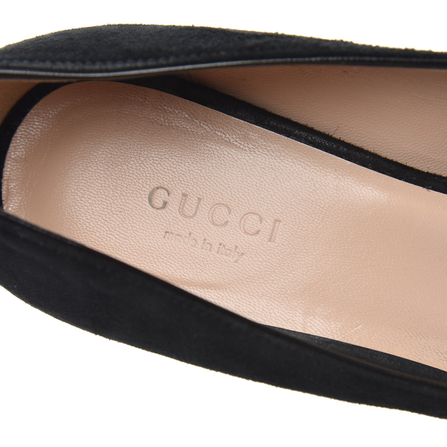 Kid Scamosciato GG Marmont Fringe 50mm Loafer Pumps 36.5 Black