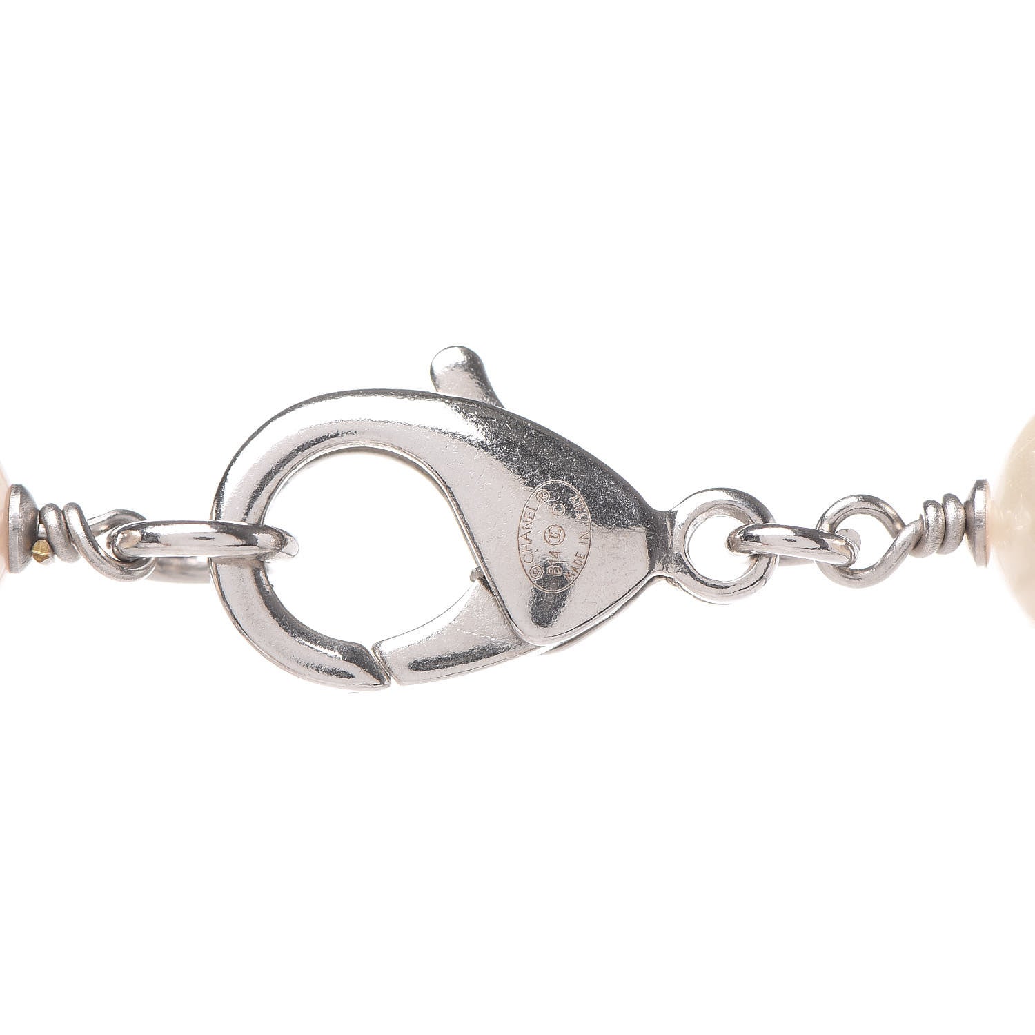 Chanel Pearl Baguette Crystal CC Long Necklace Silver 4 of 6