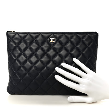 Chanel Lambskin Quilted Medium Cosmetic Case Navy Blue 2 of 8