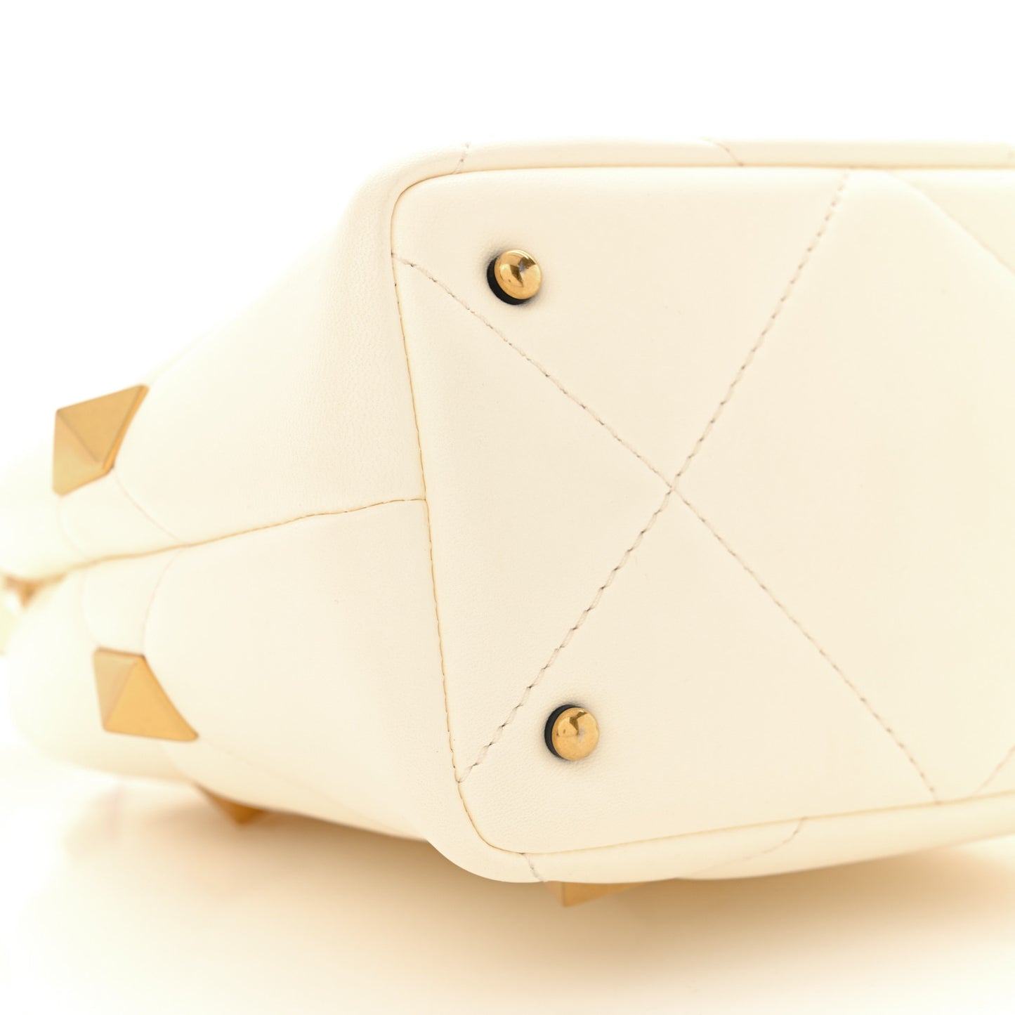 Nappa Small Roman Stud The Handle Bag Ivory