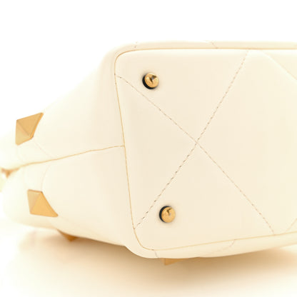 Valentino Garavani Nappa Small Roman Stud The Handle Bag Ivory 9 of 10