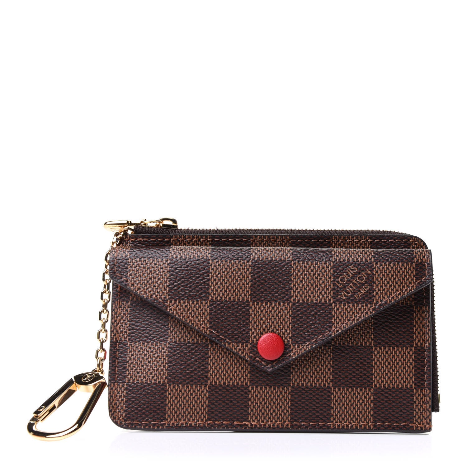 Louis Vuitton Damier Ebene Recto Verso Card Holder Red 1 of 8