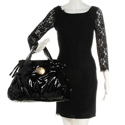 Gucci Patent Medium Hysteria Top Handle Bag Black 2 of 7