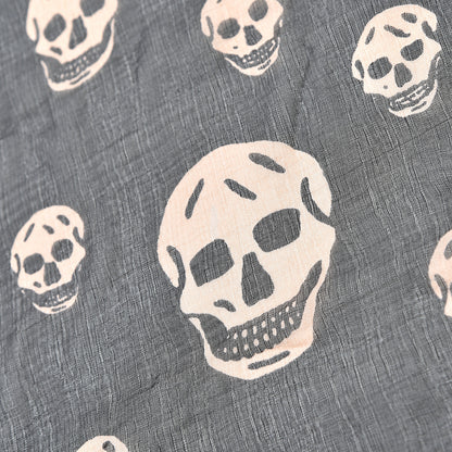 Alexander McQueen Silk Chiffon Skull Scarf Black Blush 4 of 5