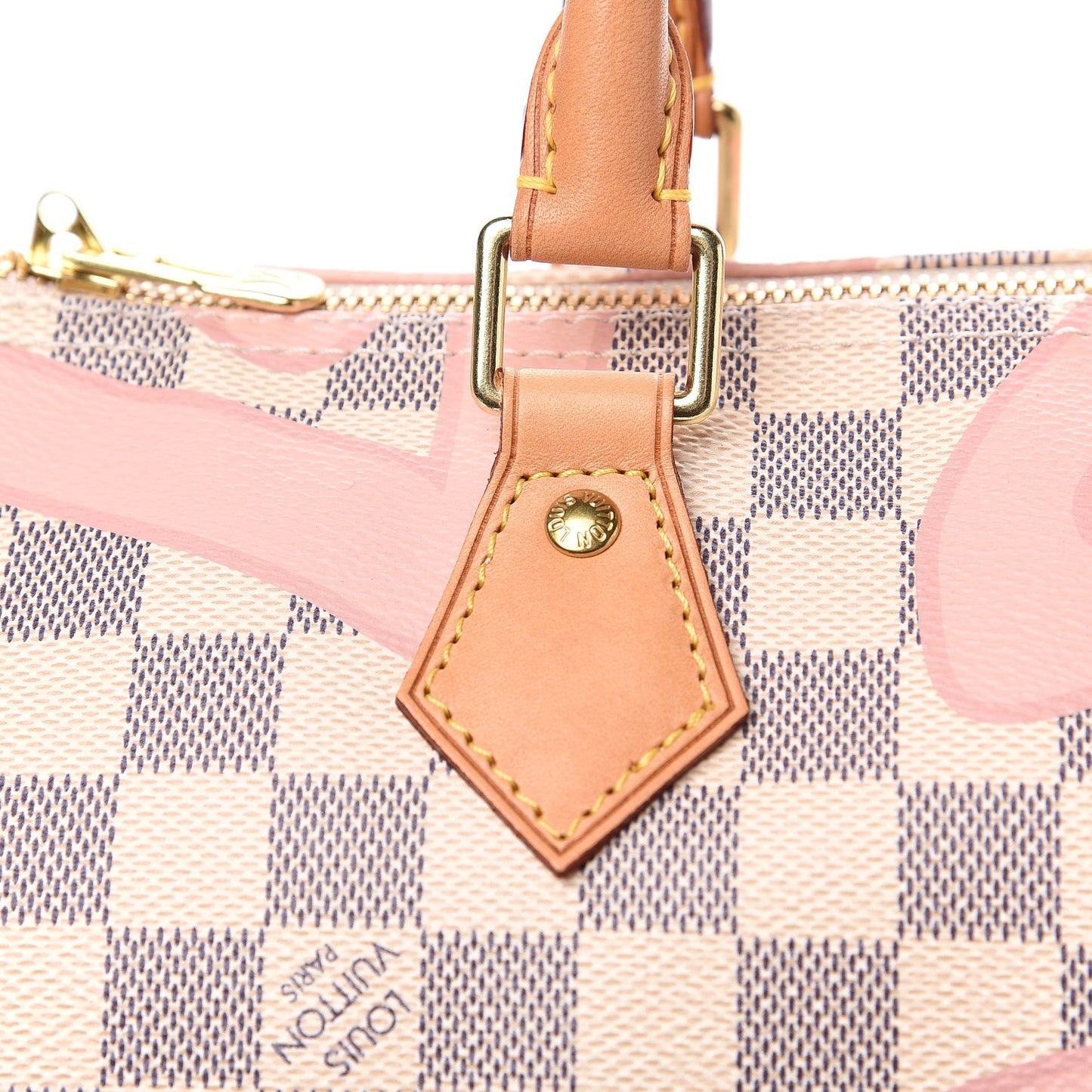 Damier Azur Tahitienne Speedy Bandouliere 30 Rose Ballerine