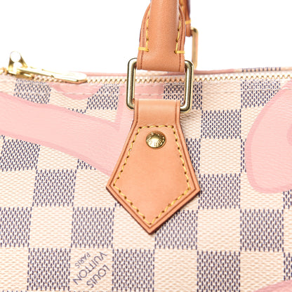 Louis Vuitton Damier Azur Tahitienne Speedy Bandouliere 30 Rose Ballerine 9 of 9