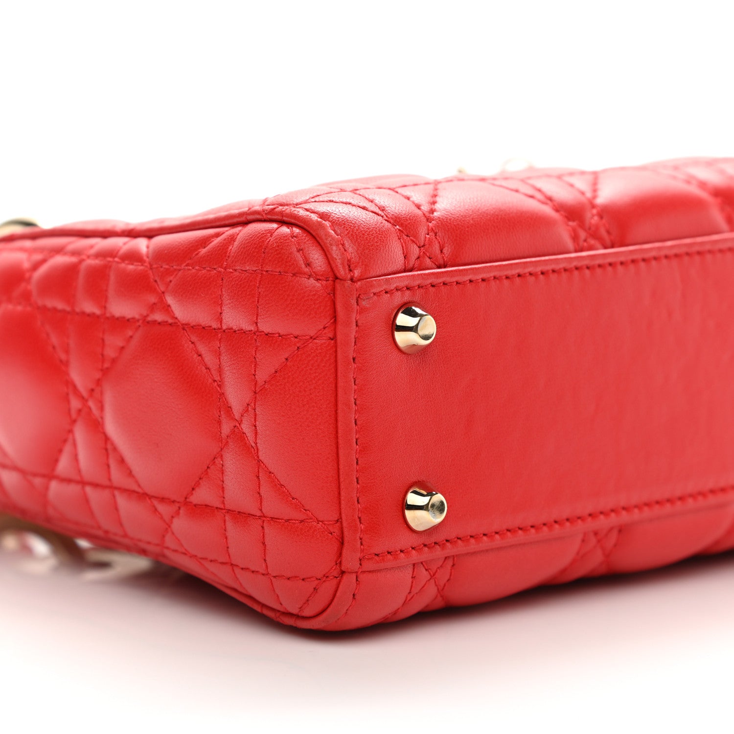 Christian Dior Lambskin Cannage Mini Lady Dior Geranium 19 of 21
