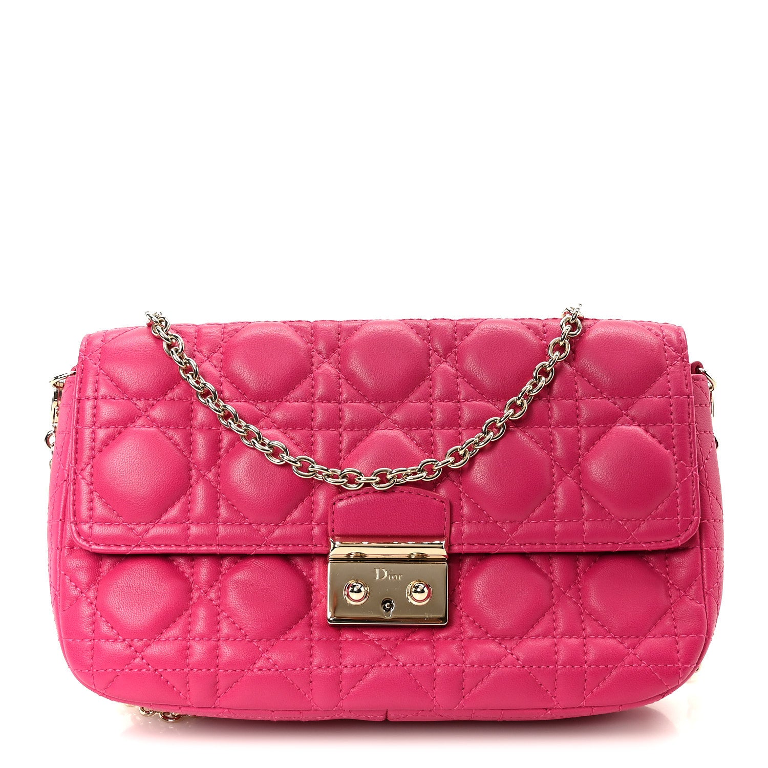 Christian Dior Lambskin Cannage Miss Dior Promenade Pouch Fuchsia 1 of 10