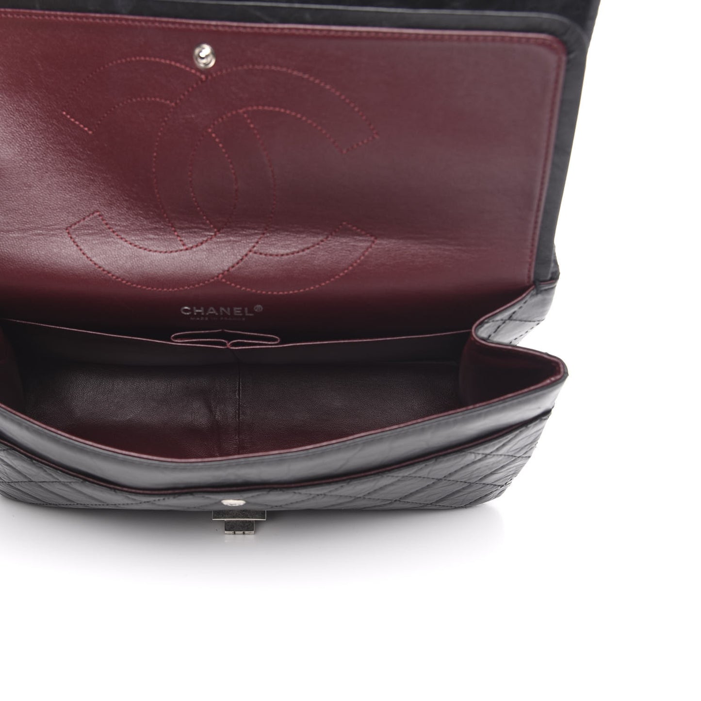 Aged Calfskin Quilted 2.55 Reissue 227 Flap Black