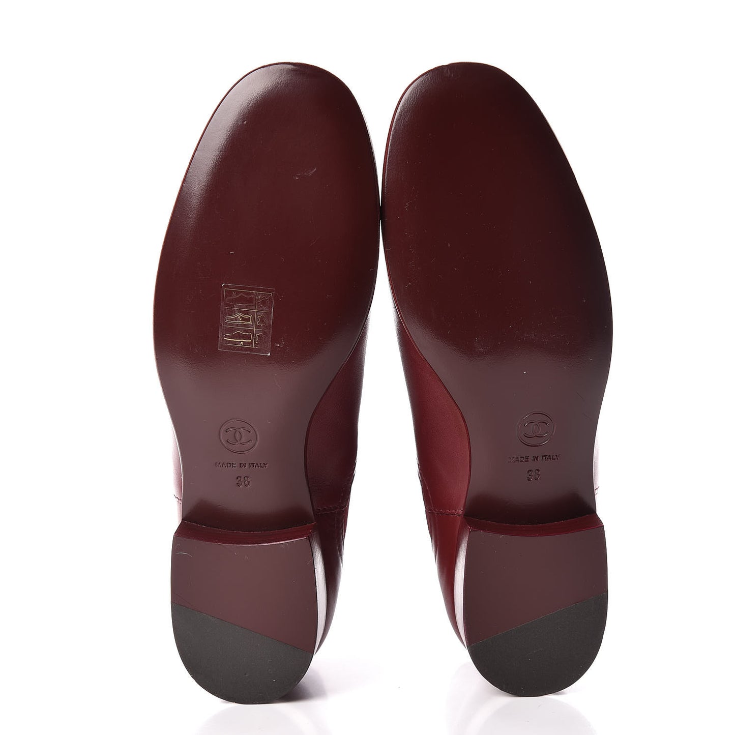 Calfskin Chelsea CC Short Boots 38 Bordeaux