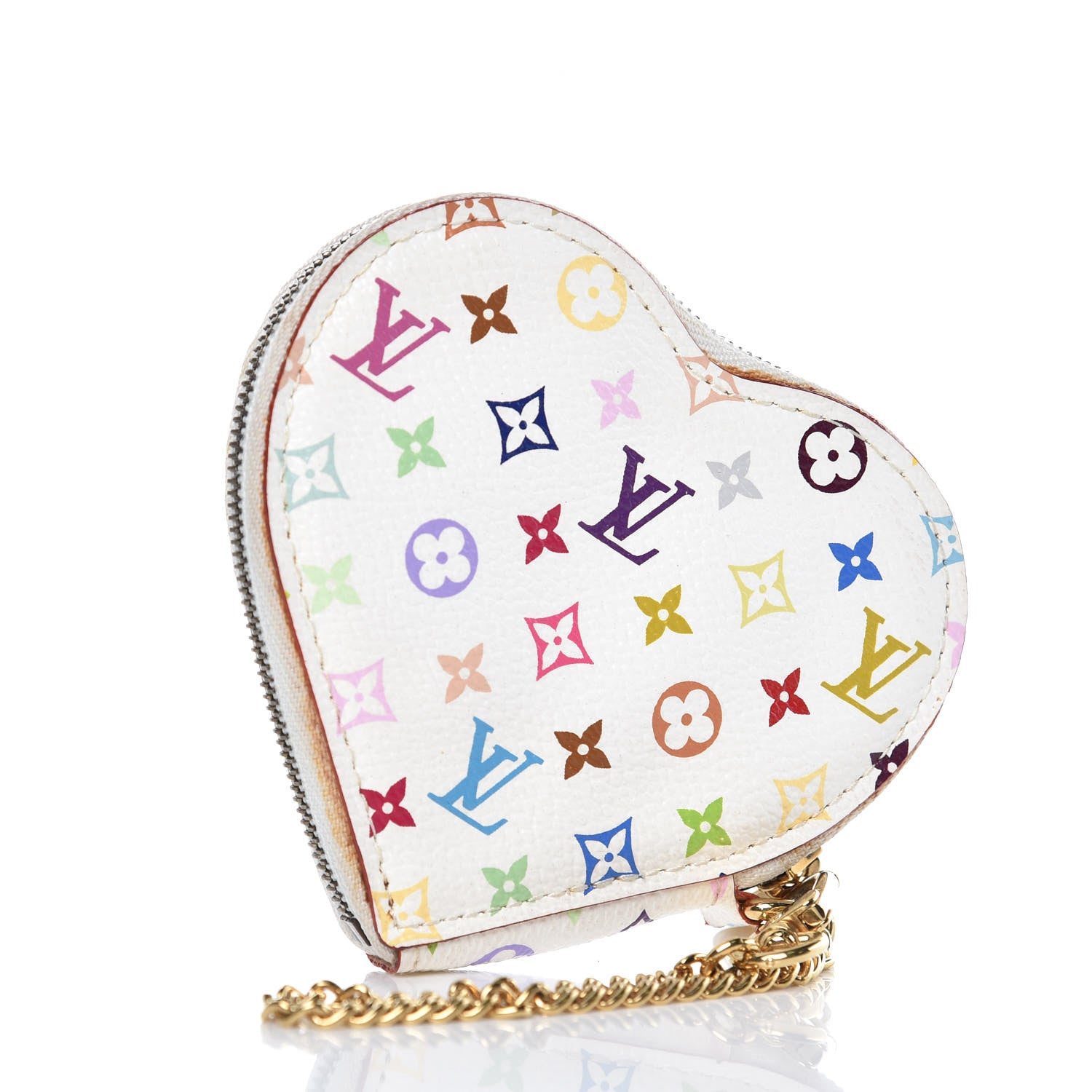 Louis Vuitton Monogram Multicolor Coeur Heart Coin Purse White 3 of 7