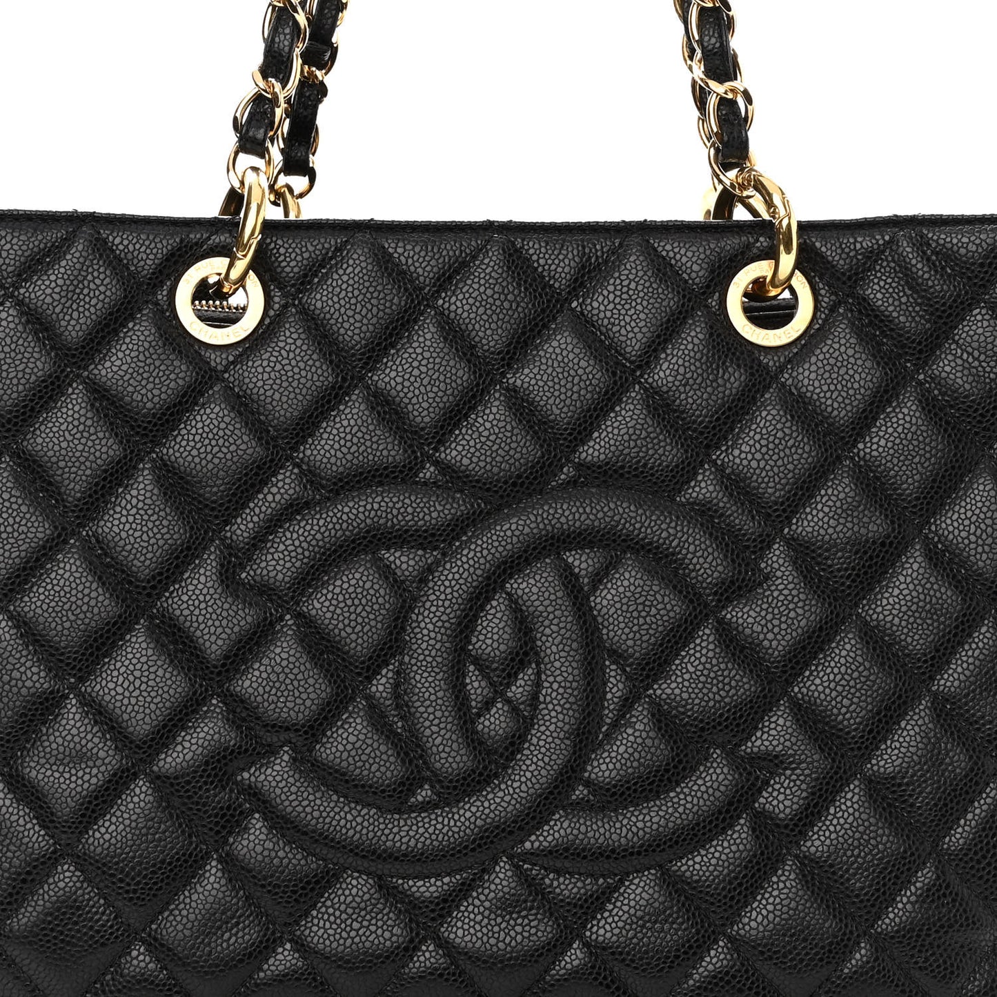 Caviar Quilted Grand Shopping Tote GST Black