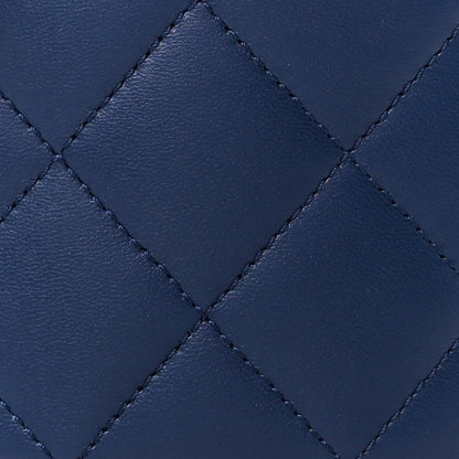 Chanel Lambskin Resin Elegant Chain Vanity Case Blue 11 of 13