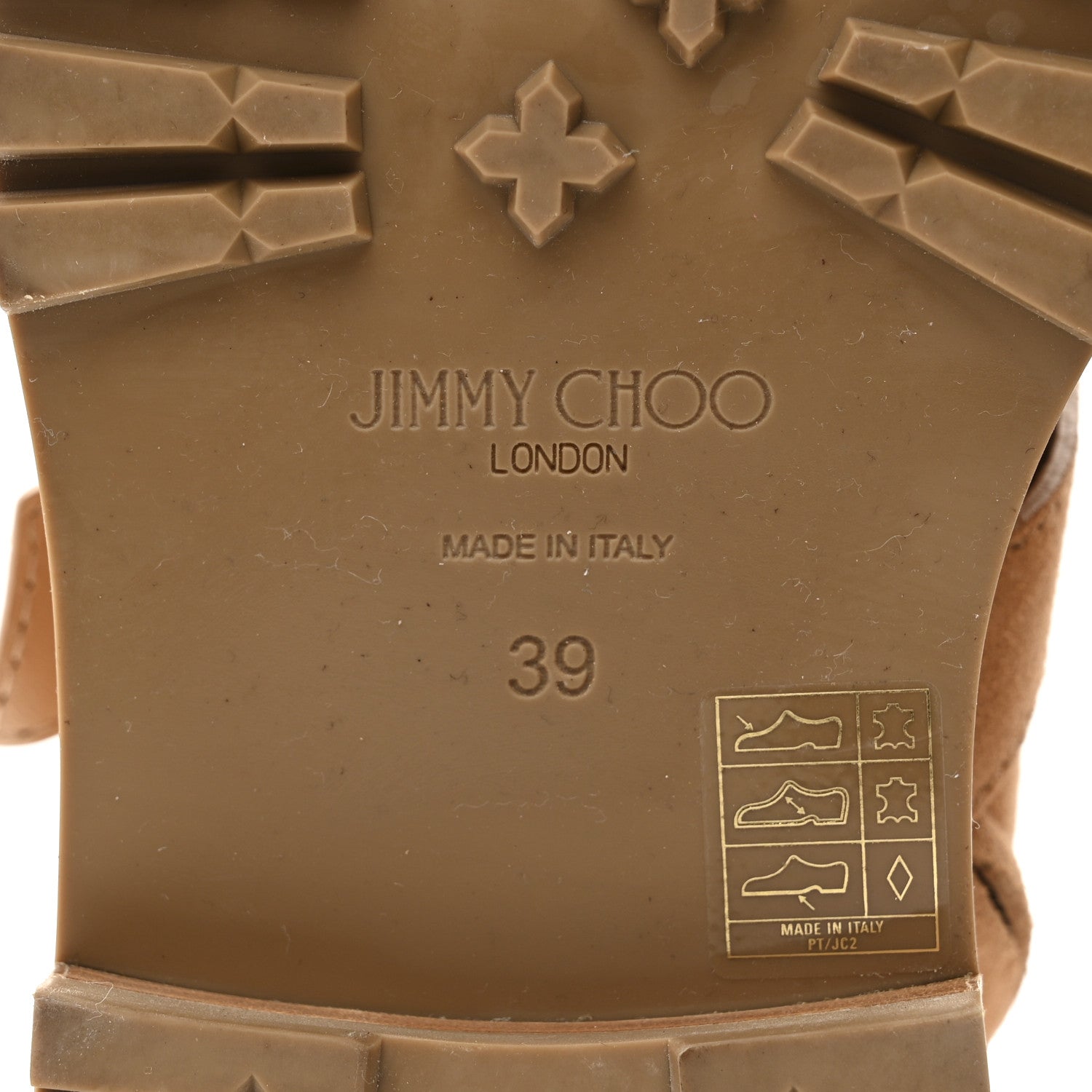 Jimmy Choo Suede Crystal Embellished Cora Flat Combat Boots 39 Caramel 8 of 9