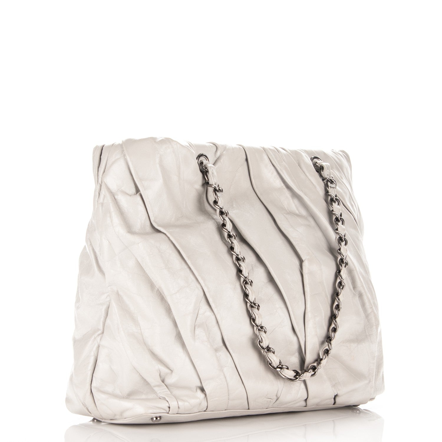Chanel Glazed Calfskin Twisted Large Tote Gray 3 of 8