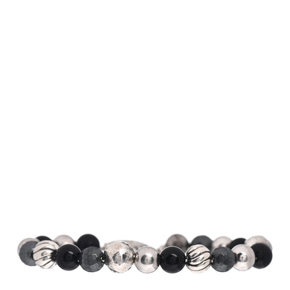 David Yurman Sterling Silver Black Onyx Hematite 8mm Elements Bead Bracelet 1 of 4