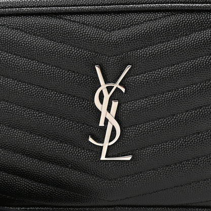 Saint Laurent Grain De Poudre Matelasse Monogram Mini Lou Camera Bag Black 8 of 11