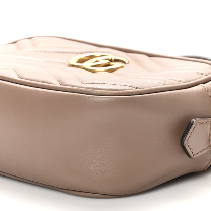Gucci Calfskin Matelasse Mini GG Marmont Chain Shoulder Bag Nude 10 of 11