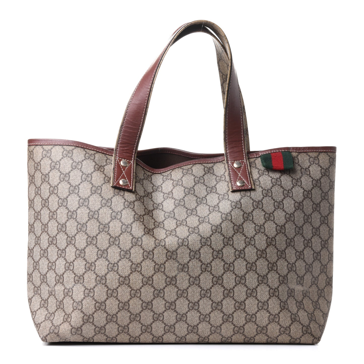 GG Plus Monogram Medium Signature Web Loop Tote Brown