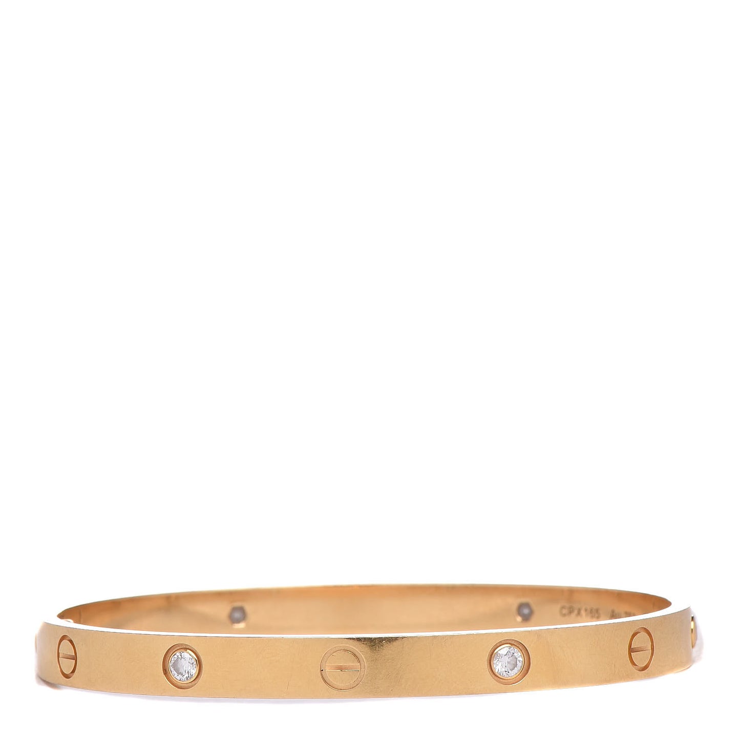 18K Yellow Gold 4 Diamond LOVE Bracelet 19