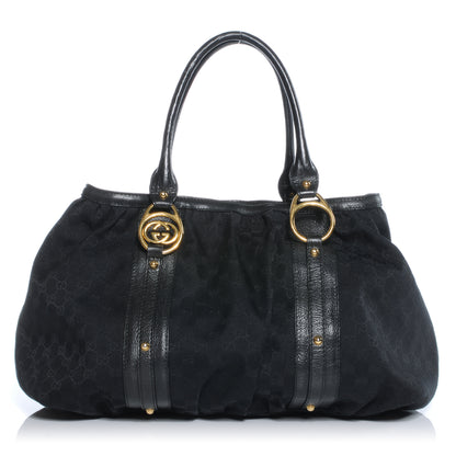Gucci Monogram Medium Interlocking Tote Black 1 of 8