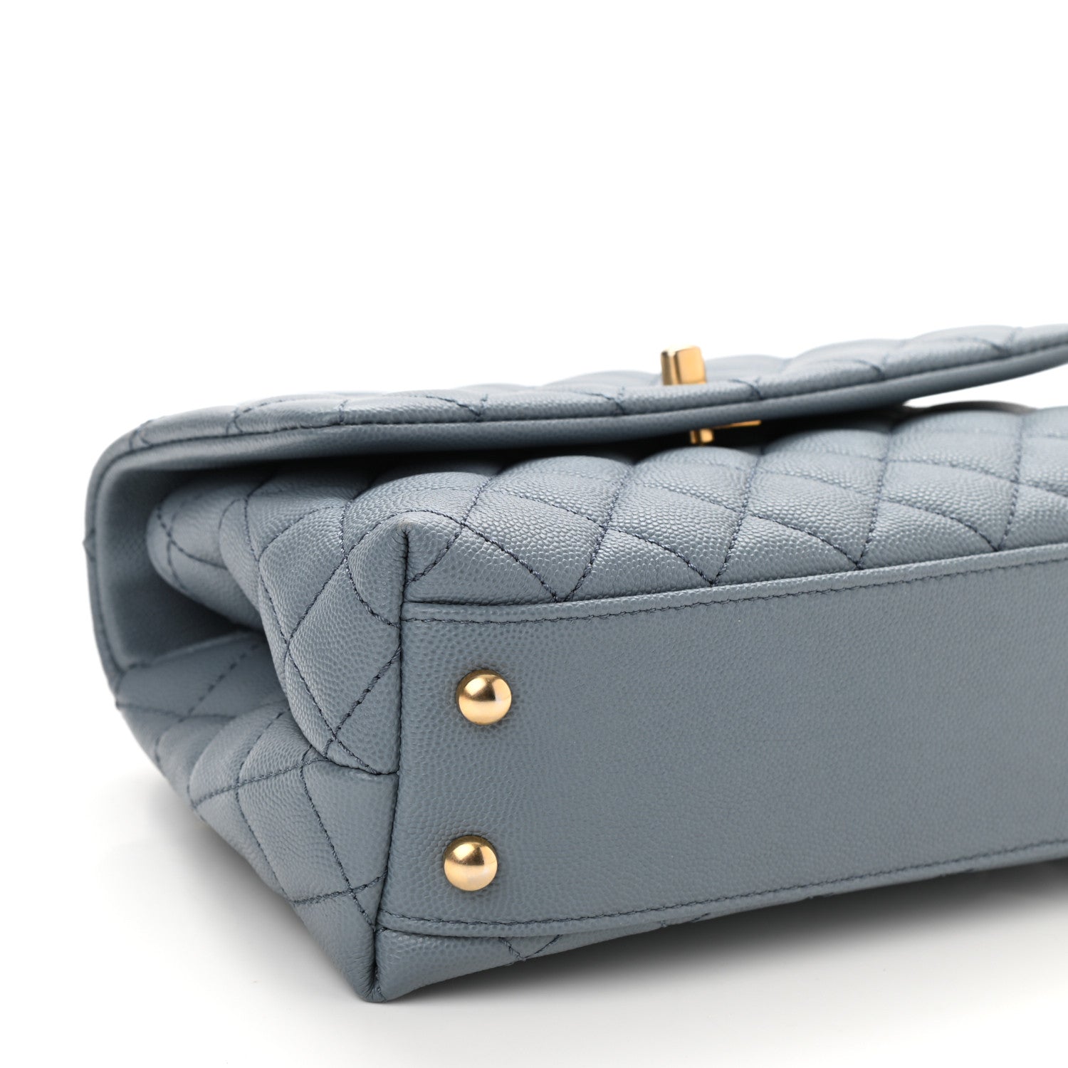 Chanel Caviar Quilted Mini Coco Handle Flap Light Blue 9 of 11