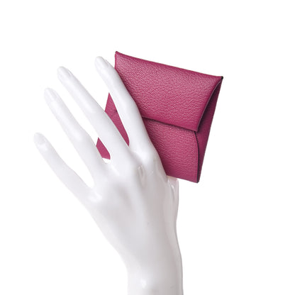 Hermes Chevre Mysore Bastia Coin Purse Rose Pourpre 2 of 8
