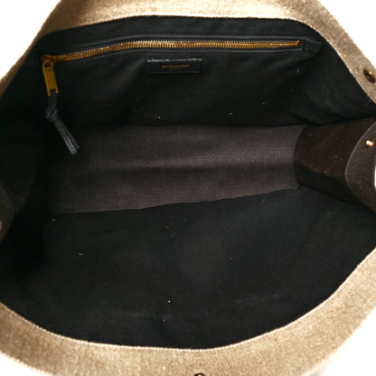 Saint Laurent Linen Calfskin Rive Gauche Tote Natural 5 of 9