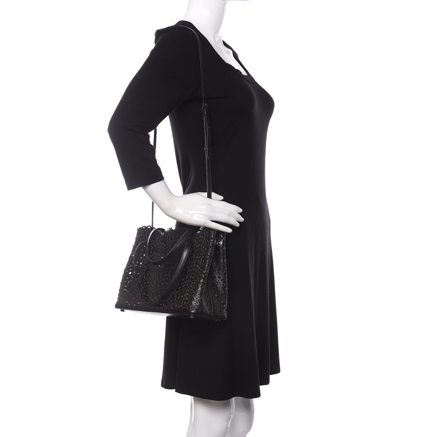 Calfskin Vienne Wave Mina 25 Bag Black