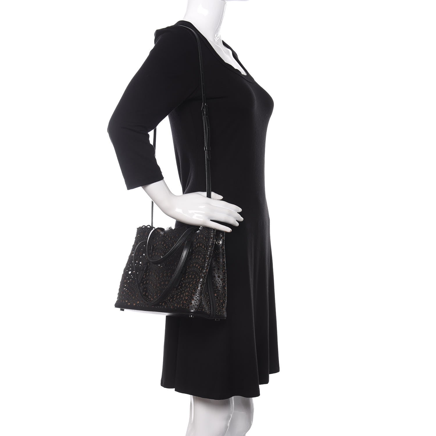 Alaia Calfskin Vienne Wave Mina 25 Bag Black 2 of 10